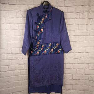 Authentic Chinese 100% Silk Womens Jacket Size S/M Floral Frog Toggle Buttons